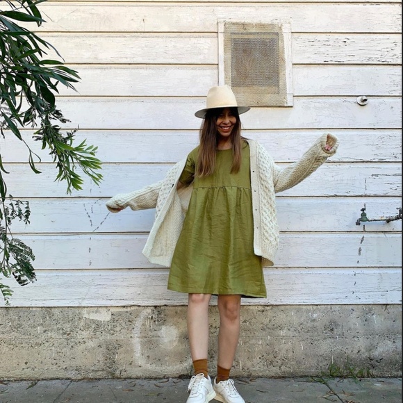 Conscious Clothing Dresses & Skirts - Conscious Clothing Green Linen Dress
